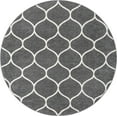 thumbnail image 3 of Unique Loom Trellis Frieze Collection Area Rug - Rounded (6' Round Dark Gray/Ivory), 3 of 7