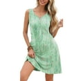 thumbnail image 3 of Fantaslook Dressy Tank Dress for Women V Neck Button Dresses Floral Beach Sundress with Pockets, 3 of 8
