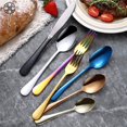 thumbnail image 6 of Luxtrada 4Pcs Flatware Rainbow Dinnerware Stainless Steel Tableware Set for Dinner Steak Soup Tea Fork Spoon Knife (Silver), 6 of 8
