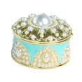 thumbnail image 4 of Joyero esmaltado con forma de cofre del tesoro coleccionable para collar Azul, 4 of 9
