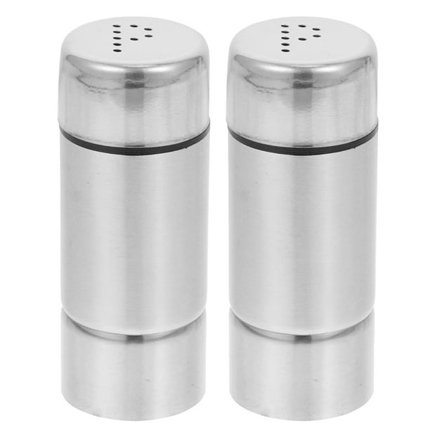 2 saleros y pimenteros de acero inoxidable, tarros para especias, tarros para condimentos caseros, botes para pimienta