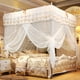 thumbnail image 4 of Mosquitera de lujo Jadeshay con dosel para cama de princesa de cuatro esquinas color Blanco, 4 of 8