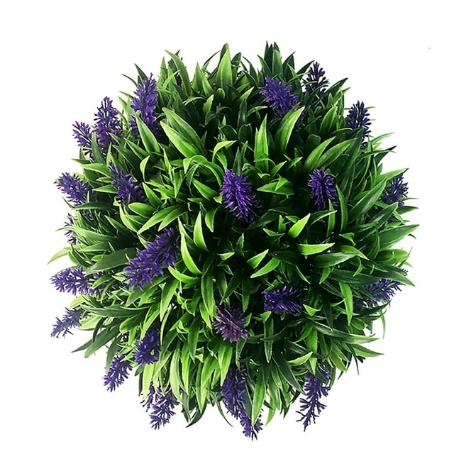 Planta de lavanda artificial simulación verde bola de paja de plástico topiario puerta realista decoración de jardín 30 cm Methold HA8106-01B