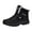 Black, variant on PMUYBHF Male Mens Boots Casual Leather Men's Winter Fashion Warm High Top Lace up Snow Boots Men Plus Cotton Thickened Casual Cotton Boots Cotton Shoes 45
