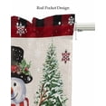 thumbnail image 5 of Christmas Snowman Linen Curtain Valance for Bedroom/Bathroom/Kitchen/Living/Dining Room Window,Xmas Tree Birds Berry Snowflake Red Black Plaid Rod Pocket Topper Decorative Cafe Drapes Panel 60x18, 5 of 6