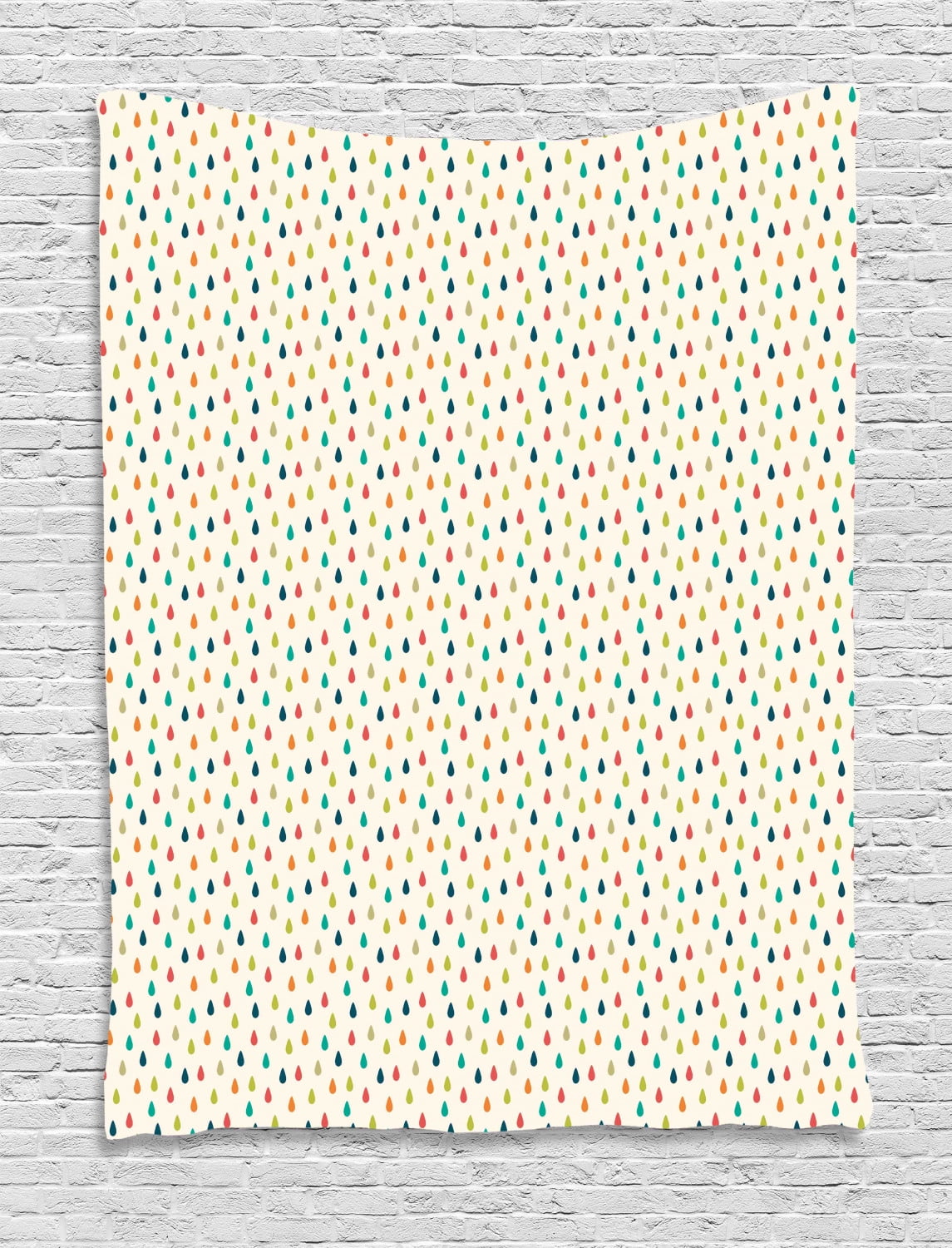 Retro Tapestry Colorful Graphic Design Waterdrops On White Background Tile Pattern For Kids Print Wall Hanging For Bedroom Living Room Dorm Decor 40w X 60l Inches Multicolor By Ambesonne Walmart Com