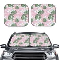 thumbnail image 2 of Windshield Sun Shade, Green Leaves Lilies Flowers Foldable Car Sun Shade Windshield For Front, 2 Pieces, 2 of 4