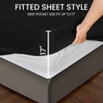 thumbnail image 3 of Premium Waterproof Mattress Protector, Viscose Made from Bamboo Mattress Cover, Breathable, Fitted Style with Stretchable Pockets (Black, Queen), 3 of 7