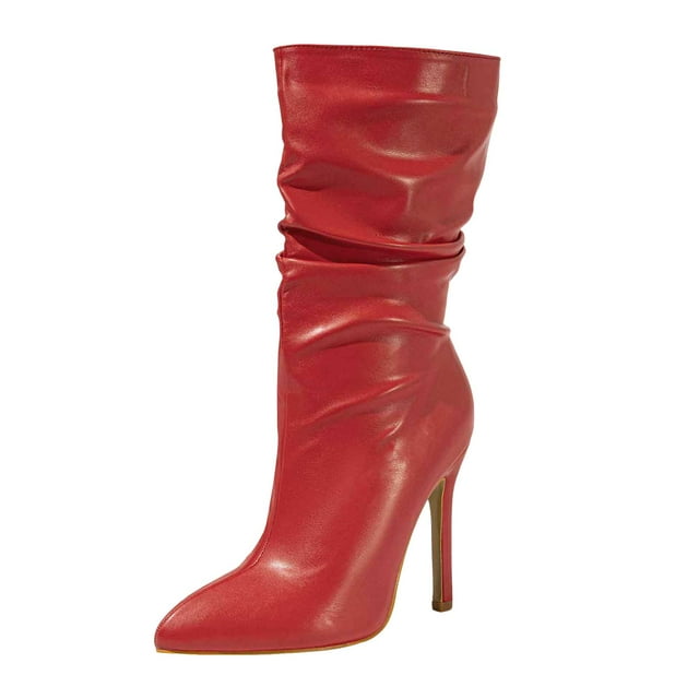 XDDST Bottines pour Femmes Bottines à Bout Pointu Talon Aiguille Mi-Mollet Fermeture Éclair Bottines & Bottines pour Femmes