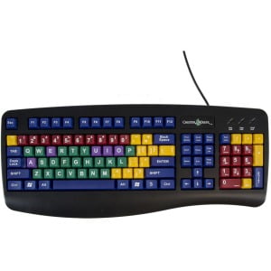 Ablenet 12000028 Learning Board QWERTY Color Coded Vowels USB (Best Way To Learn Keyboard)