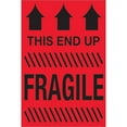 thumbnail image 2 of (4 pack) Tape Logic® Preprinted Special Handling Labels, DL1185, This End Up Fragile, Rectangle, 4" x 6", Fluorescent Red, Roll Of 500, 2 of 3