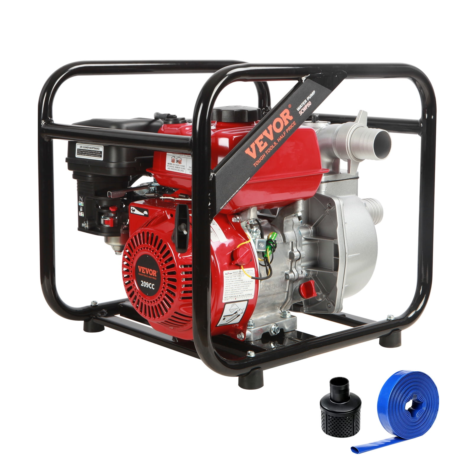 VEVOR 2" 7HP 4-Stroke Gasoline Engine Water Pump Gas Powered Water Transfer Pump