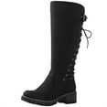 thumbnail image 2 of GLOBALWIN Women's Chunky Heel Black Lace Up Back Knee High Fashion Boots 10M, 2 of 7