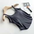 thumbnail image 7 of DHFJKG Womens Camisole With Built In Bra Summer Crop Tank Top Curved Hem Solid Color Workout Basic Shirts Versatile Tops, 7 of 7