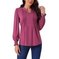 thumbnail image 1 of Camisetas de manga larga con cuello en V para mujer INSPIRE CHIC, 1 of 6