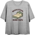 thumbnail image 2 of Resolution More Naps Women's Heather Gray Crew Neck Short Sleeve Crop Tee-XS, 2 of 3