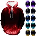thumbnail image 2 of guisaled Hoodies for Men 3d Flame Graphic Printed Sweatshirts Long Sleeve Casual Drawstring Loose Fit Hooded Pullover Tops with Pockets, 2 of 3