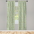 thumbnail image 3 of Ambesonne Retro Curtains, Tree Branches-Like Shapes, Pair of 28"x95", Pale Sage Green and Camel, 3 of 5