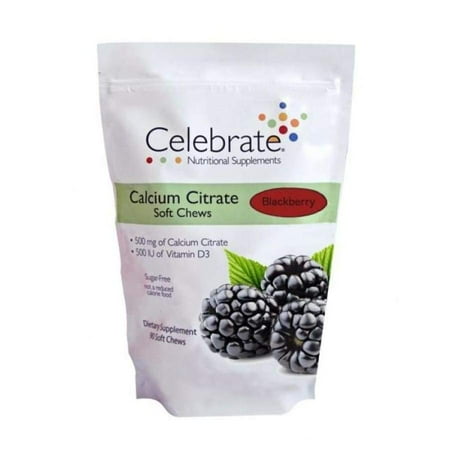Celebrate Sugar-Free Calcium Citrate Soft Chews 500mg - Available in 8 Flavors!