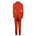 thumbnail image 5 of vbnergoie Women Solid V-neck Ruffles Patchwork Long Sleeve Coat Pants Suit Women Dress Suites plus Size Formal Dresses for Women, 5 of 7