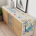 thumbnail image 4 of Easter Table Runner - 48 Inch Long, Kitchen Dining Table Runner Dresser Scarves, Turquoise Truck Colorful Eggs Tree Gnomes Rabbit Farmhouse Decor for Coffee Tables Wedding Party Banquet, 4 of 8