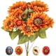 thumbnail image 1 of Ramo de girasoles artificiales ZDWQFA, girasol vintage falso, flor de otoño para decoración, 9 cabezas florales, ramo de flores artificiales para decoración del hogar, 1 of 5