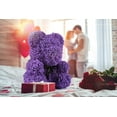 thumbnail image 7 of RECUTMS Purple Artificial Flower Rose Bear 10 inch Wedding Party Decoration Gift Box, 7 of 7