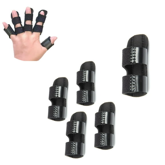 Jinswick 5Pcs Trigger Finger Splint, Finger Braces Joint Stabilizer, Adjustable Mallet Splint and Hand Brace, Finger Straightener– Fits Thumb, Middle, Ring and Pinky Finger(5PCS)
