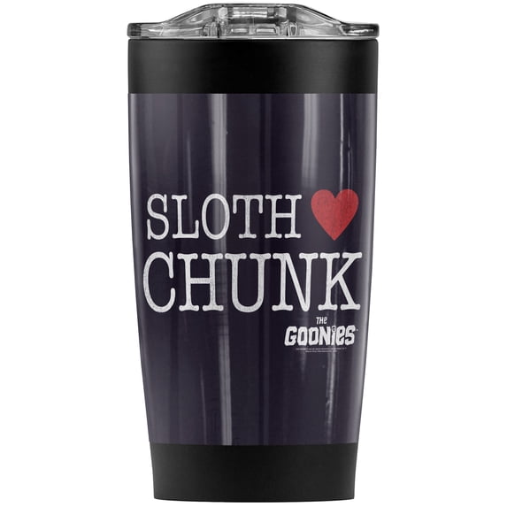 The Goonies/Sloth Heart Chunk Stainless Steel Tumbler 20 oz Coffee Travel Mug/Cup, Vacuum Insulated & Double Wall with Leakproof Sliding Lid | Great for Hot Drinks and Cold Beverages