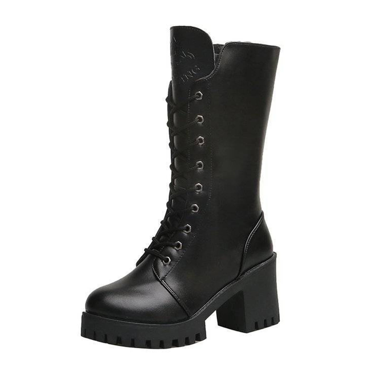 Xzngl Boots For Womens Boots Mens Cowboy Boots Womens Leather Non Slip Slip On Round Toe Low Heeled Shoes Western Cowboy Boots Black 38