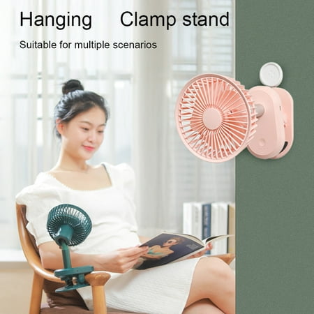 

Hesroicy 3000mAh USB Fan with Clip Fragrance Therapy Portable Desk Small Electric Fan for Daily Life