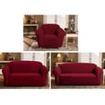 thumbnail image 3 of Milan Furniture Slipcover Fitted Protector Couch Cover Jacquard Soft Stretch Non Slip Fabric, Arm Chair, Burgundy, 3 of 4