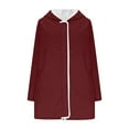 thumbnail image 6 of Gytharion Winter Fleece Lined Warm Jackets for Women Solid Casual Long Sleeve Hooded Mid-Length Coat with Pockets Loose Comfy Full Zip Up Plush Thermal Outerwear, 6 of 7