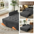 thumbnail image 6 of 3-in-1 Sleeper Sofa with Pull Out Bed,Loveseat Sofa Bed,Modern 2 Seater Convertible Small Couch with Pockets and USB for Living Room Bedroom Apartment (Dark Gray, Corduroy), 6 of 7