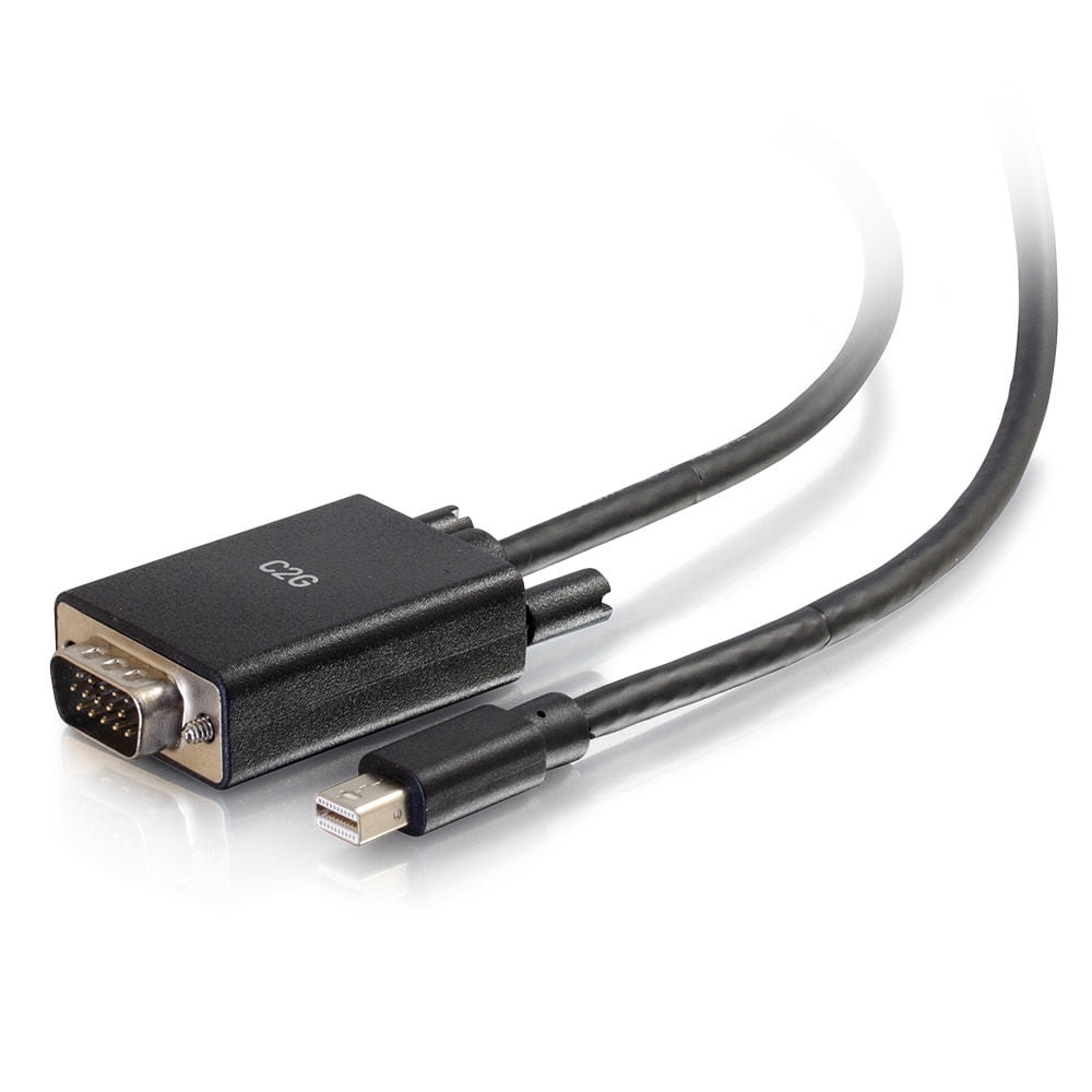 C2G 3ft Mini DisplayPort to VGA Adapter Cable Black - 3 ft Mini DisplayPort/VGA Video Cable for Video Device, PC, MAC, Projector - First End: 1 x Mini DisplayPort Male Digital Video - Second End: 1 x