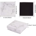 thumbnail image 2 of Paquete de 8 cajas de joyería de cartón cuadrado Kraft, caja con colgante de collar blanco de mármol para juego de joyas, 3,5x3,5x1,14 pulgadas, 2 of 5