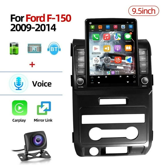 LICHENGTAI Vertical Car Radio Stereo Fit for Ford F150 F-150 2009-2014, 9.5" Touch Screen Android 12 Car Stereo Player with Carplay/Android Auto SWC GPS WiFi Bluetooth FM RDS, Backup Camera, 2 32G