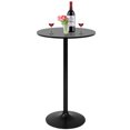 thumbnail image 1 of Table de Bar 23,5 Pouces Dessus de Table Table de Cocktail Ronde Table de Pub avec Base en Métal Plateau en MDF Table Moderne à Dessus Haut Table Ronde pour Cocktail, Bistro, Fête, Noir, 1 of 10