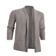 thumbnail image 1 of Men Cardigan Sweaters Solid Color Shawl Collar Long Sleeve Knitted Fall Casual Long Cardigan, 1 of 5