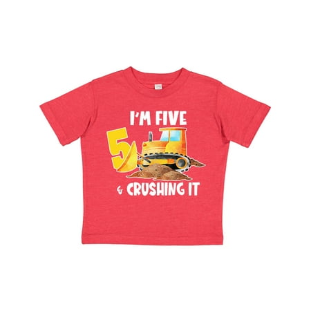 

Inktastic I m 5 and Crushing It Construction 5th Birthday Gift Toddler Boy or Toddler Girl T-Shirt