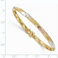 thumbnail image 2 of Beautiful 14K w/White and Rose Rhodium Polished Satin D/C Flex Bangle, 2 of 2