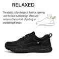 thumbnail image 3 of Mens Leather Walking Shoes Outdoor Breathable Casual Sneakers Non-slip Lightweight Lace-up Driving Shoes Black 9.5 US, 3 of 7
