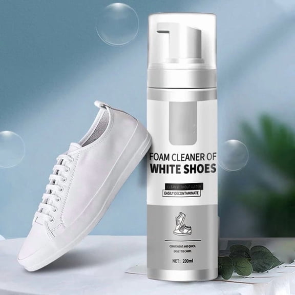 Votnto Waterless White Shoe Cleaner, Molecular Foam for Stain Removal and Yellowing Prevention, Plastic Bottle, 6.8 fl oz