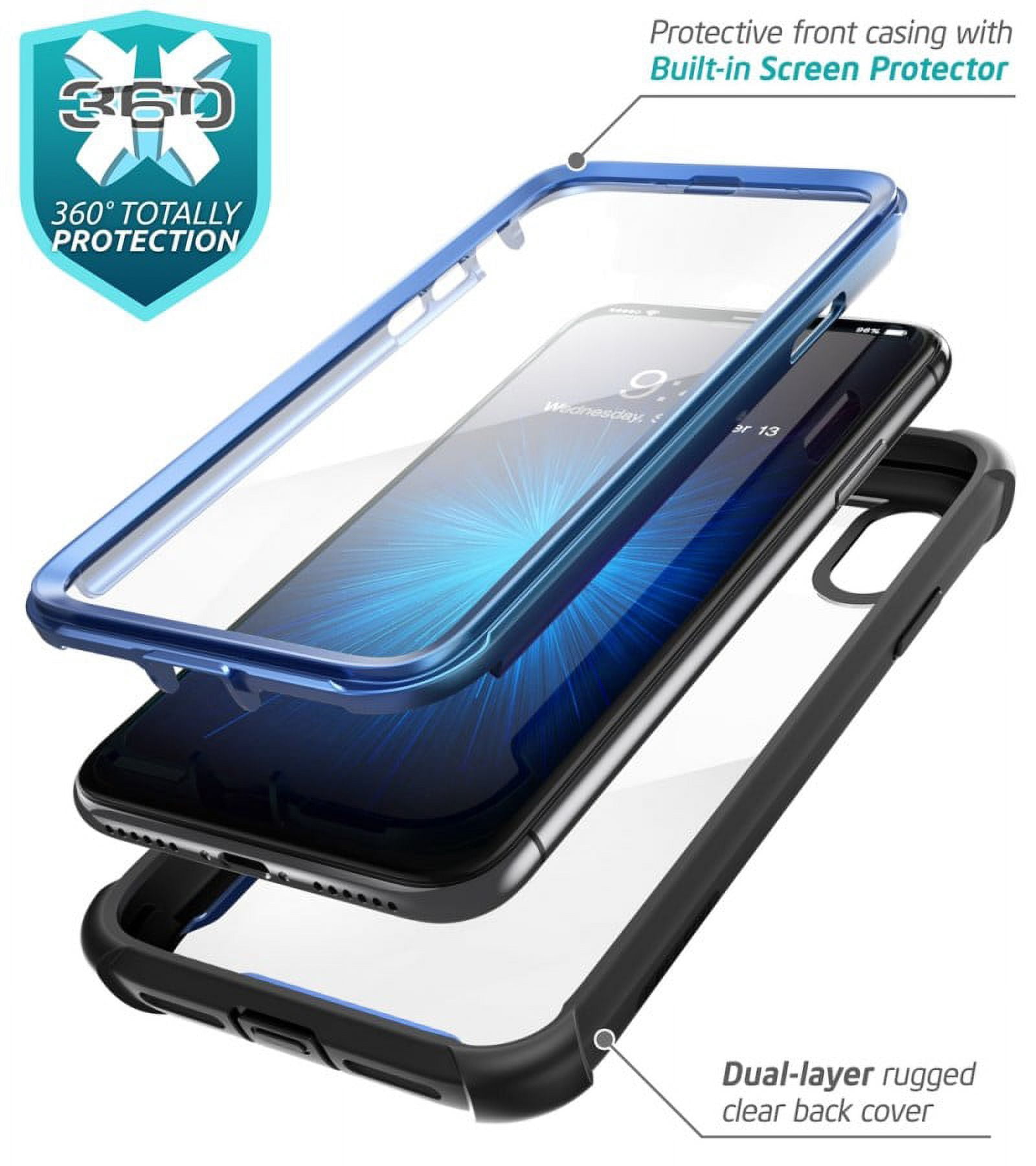 iPhone XS Max Case, i-Blason [Ares] Full-body Rugged Clear Bumper Case with Built-in Screen Protector for iPhone XS Max Case (2018 Release)