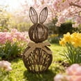 thumbnail image 4 of Crafted Wicker Easter Bunny Decor, Textured Organic Easter Decorations Statue For Earthy Easter Home Decor Accent, 4 of 6