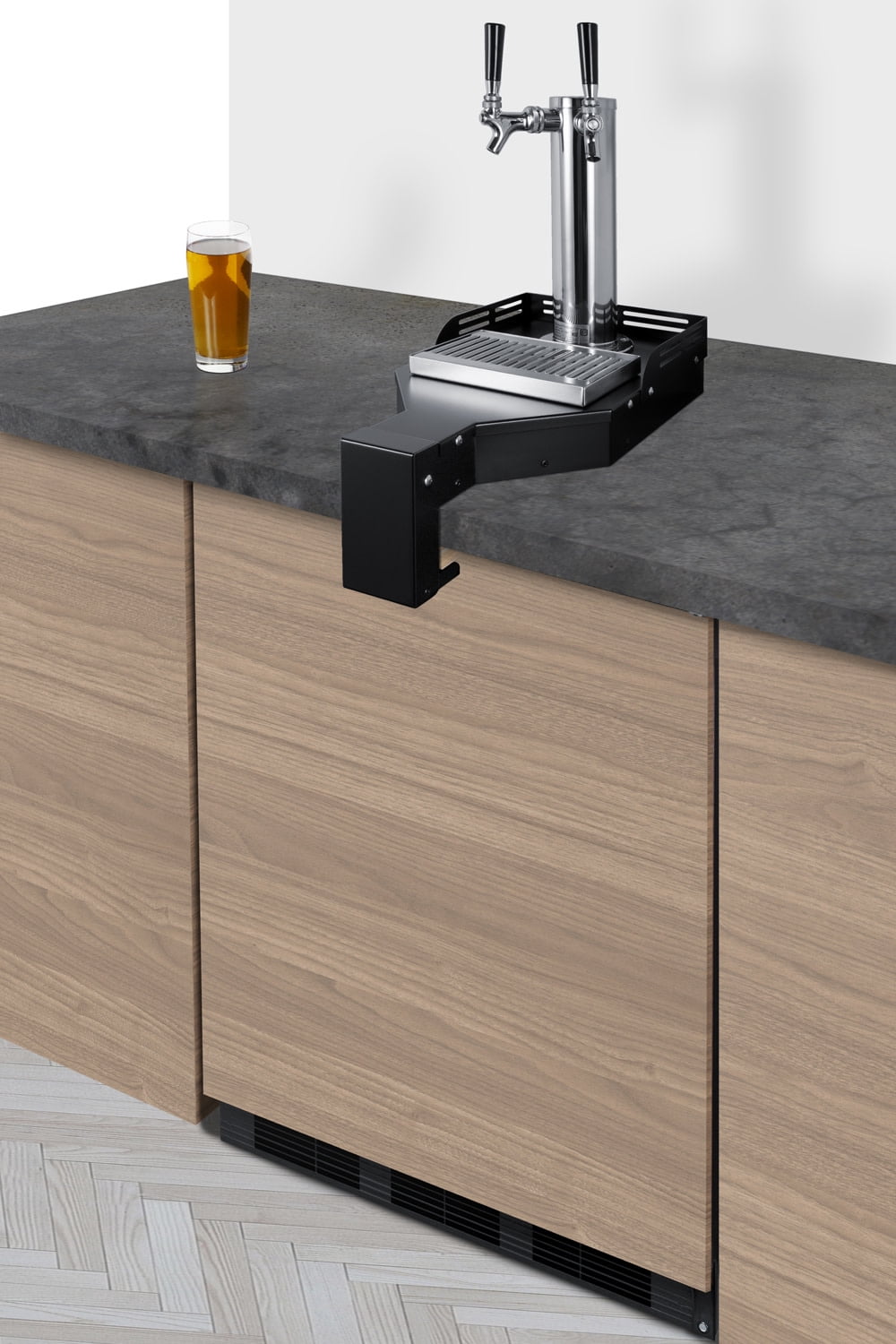 Summit Sbc58bliffltwada 24" Wide 5.8 Cu. Ft. Panel Ready Built-In Double Tap Kegerator -