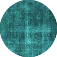thumbnail image 1 of Ahgly Company Indoor Round Oriental Turquoise Blue Industrial Area Rugs, 8' Round, 1 of 4