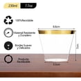 thumbnail image 2 of 50 Vasos de Plástico Premium Reutilizable, Borde Dorado Paquete Vasos de Plástico, Vasos de Chupito de Plástico Transparente Duro, Vasos de Plástico Duro Vasos de Boda WZY, 2 of 4