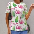 thumbnail image 6 of Flamingo Pattern Women's T-Shirt Short Sleeve T Shirts Tops Tee Ladies Loose T, 6 of 6