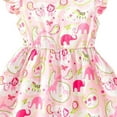 thumbnail image 4 of Rovga Flower Girl Dress 5-6 Years Sleeveless Crewneck Dresses Floral Prints Sundress Soft Playsuit Pink, 4 of 4